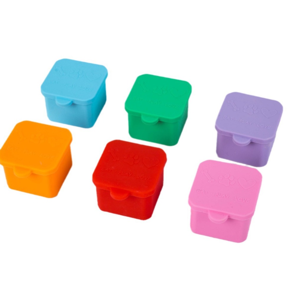 Food Snacks Distribution - 1/3 Stück Wiederverwendbare Silikon-Lebensmittelbehälter Rot/Rosa/Lila/Grün/Orange/Blau 2/4